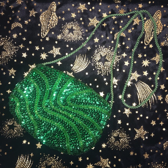 Handbags - Emerald Sequin Crossbody